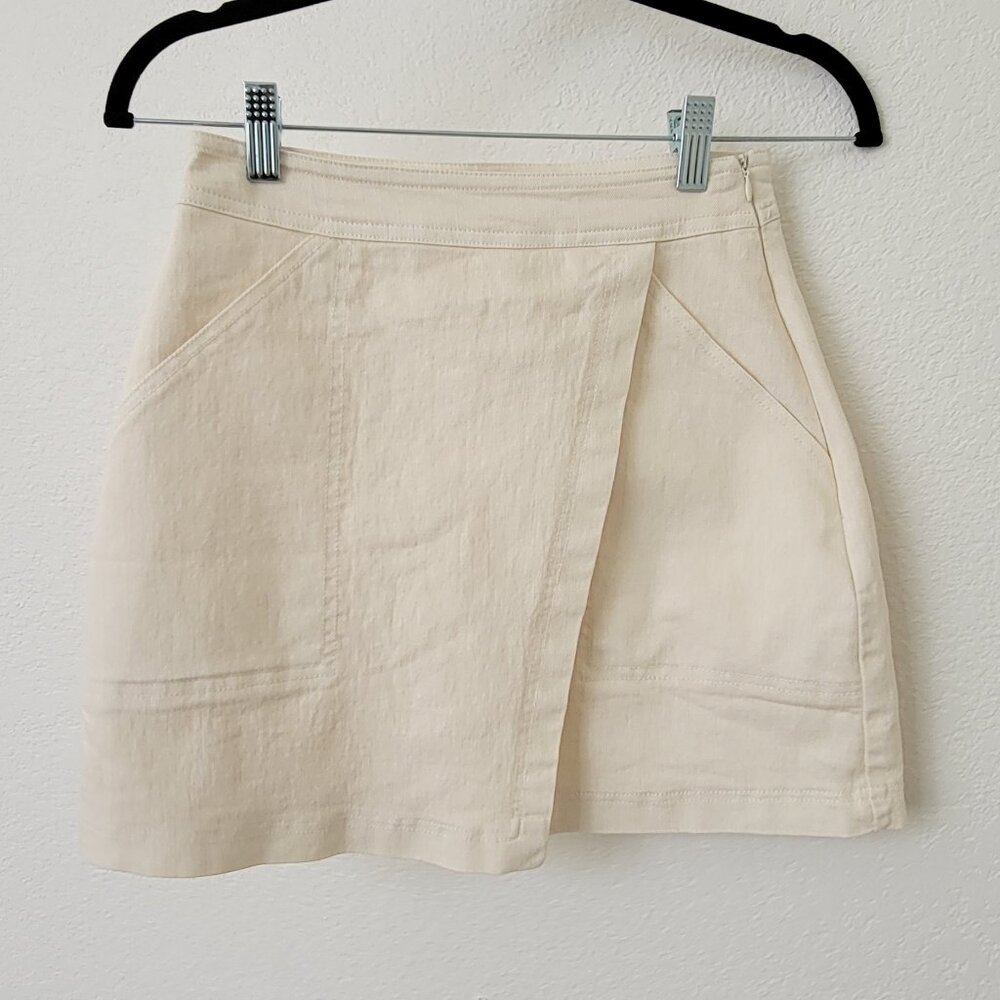 2Bella Denim Skirt With Pockets Ecru White Small